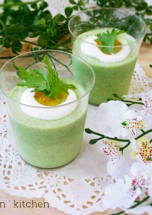 愛彩菜(わさび菜)の♡とろけるプリン-レシピのメイン写真