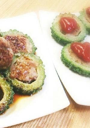 ゴーヤで照り焼きハンバーグ-レシピのメイン写真