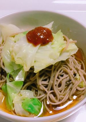 夏のサッパリ、茹でキャベツの唐辛子蕎麦-レシピのメイン写真