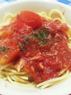 たっぷりトマトとツナの冷製パスタ-レシピのメイン写真
