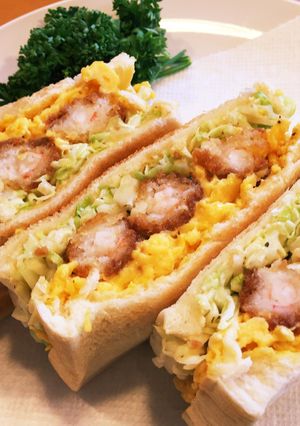 名古屋名物☆コンパル風エビフライサンド♪-レシピのメイン写真