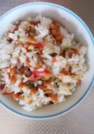 梅と納豆と昆布ちりめんの混ぜごはん-レシピのメイン写真