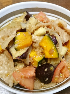 黒酢しょうがで夏野菜と豚肉のお浸し-レシピのメイン写真