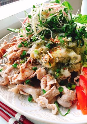 薬味たっぷり！梅おろしの冷しゃぶサラダ-レシピのメイン写真