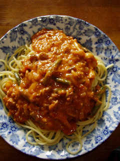 ミートソース缶+残り野菜の節約パスタ-レシピのメイン写真