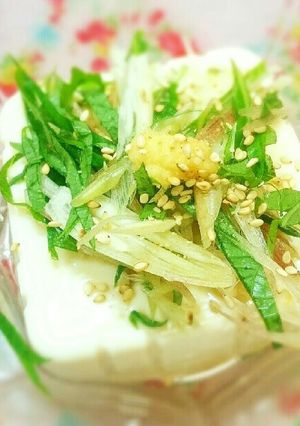 みょうがと大葉の冷奴♪ゴマ油としょうが★-レシピのメイン写真