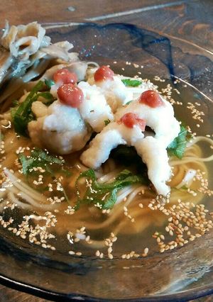 鱧出汁が旨い舞茸と梅の冷やしうどん&素麺-レシピのメイン写真