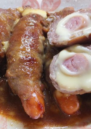 豚肉のウインナー巻き☆チーズがとろ～り♪-レシピのメイン写真