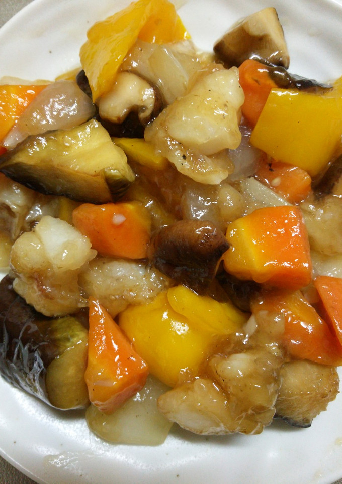カレイと素揚げ野菜の甘酢餡掛け☆-レシピのメイン写真