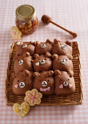 ホットケーキMIXでくまちゃんちぎりパン-レシピのメイン写真