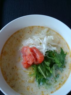 スープまでイケる!明太子の豆乳ラーメン♪-レシピのメイン写真