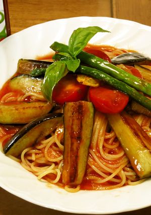 絶品♡トマトジュースde夏野菜冷製パスタ-レシピのメイン写真