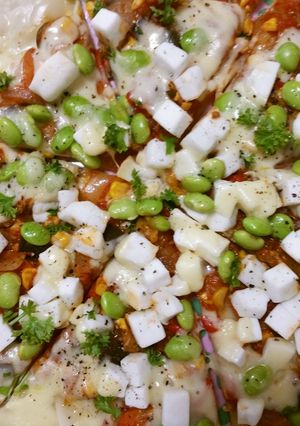 残った餃子の皮で☆フリルピザ❤ランチです-レシピのメイン写真