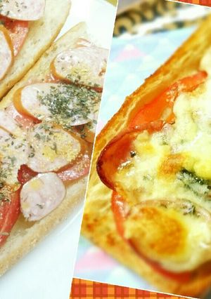 フランスパンでイタリアン♪トマトバジル♥-レシピのメイン写真