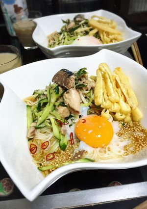 素麺第2弾 鯖水煮お腹イッパイ具沢山素麺-レシピのメイン写真