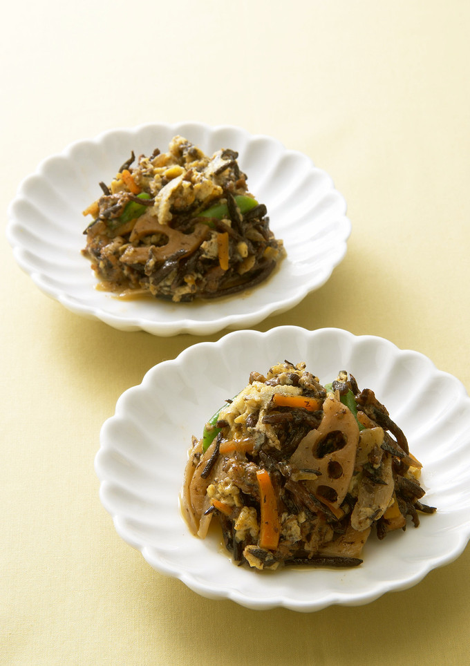 (おいしく減塩）根菜とひじきの炒り卵-レシピのメイン写真