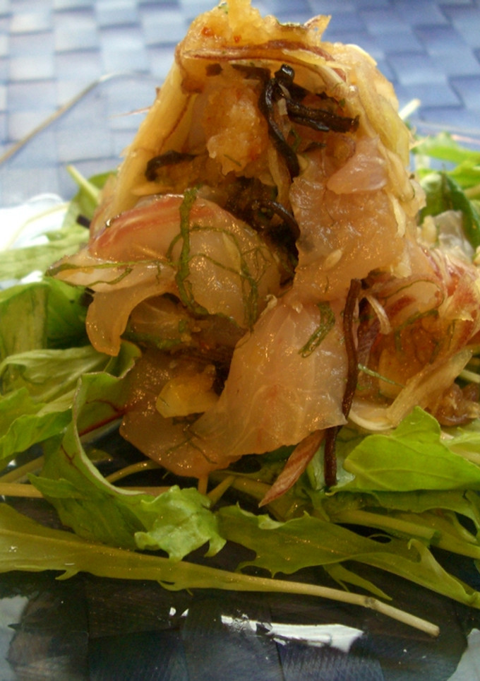 石鯛の刺身クズでちょっとした和え物-レシピのメイン写真
