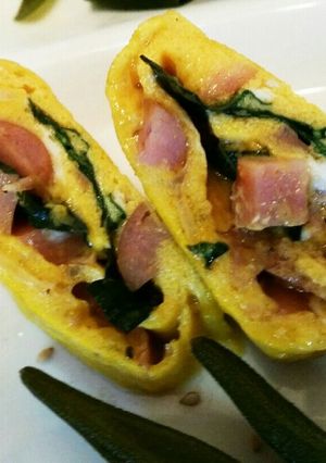 バジル香る。ウインナー入り卵焼き。-レシピのメイン写真