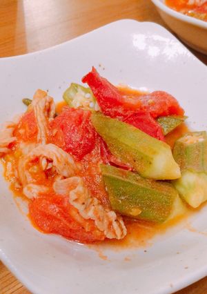簡単すぐでき！おくらとトマトの炒め物-レシピのメイン写真
