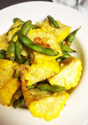 とうもろこしと枝豆のペペロンうまソテー-レシピのメイン写真