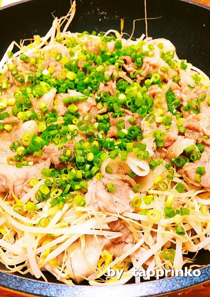 簡単メイン☆豚こま&もやしの蒸ししゃぶ-レシピのメイン写真