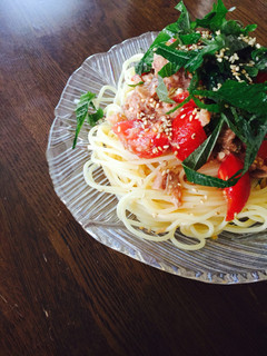 トマトで夏を乗り切る!冷製和風パスタ-レシピのメイン写真
