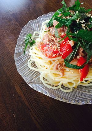 トマトで夏を乗り切る！冷製和風パスタ-レシピのメイン写真