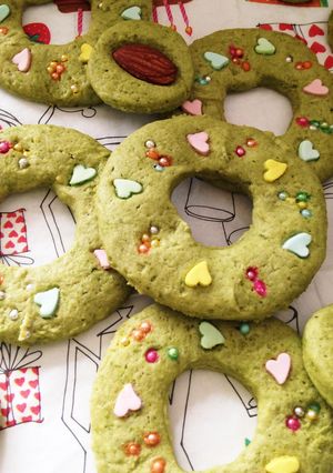 クリスマスリースのクッキー(抹茶味)-レシピのメイン写真