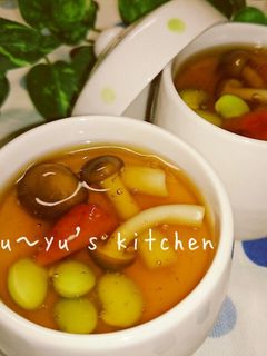 冷やし餡かけ梅茶碗蒸し♡レンチンで簡単♪-レシピのメイン写真