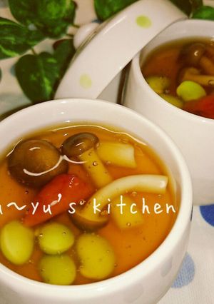 冷やし餡かけ梅茶碗蒸し♡レンチンで簡単♪-レシピのメイン写真