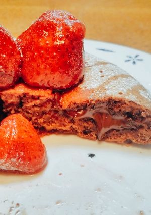 ミックス粉で作る!とろチョコパンケーキ-レシピのメイン写真