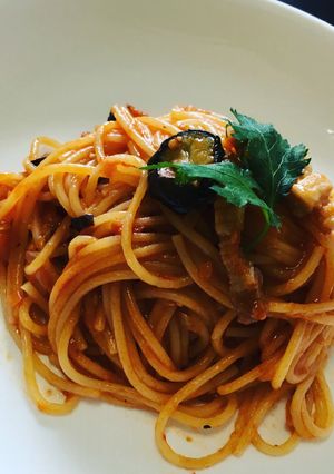 トマト缶不要！トマトのナスのパスタ-レシピのメイン写真