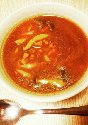 簡単！きのことひき肉のスープカレー♪-レシピのメイン写真