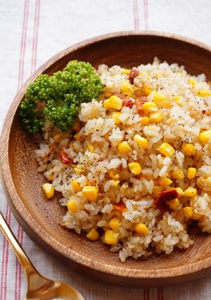 トウモロコシとドライトマトの炊き込みご飯-レシピのメイン写真