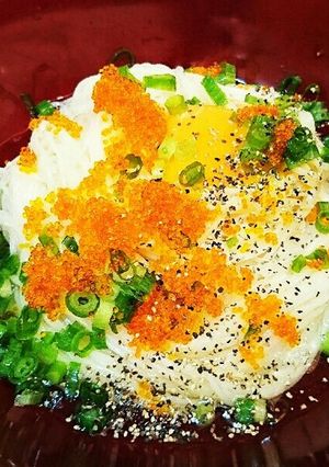 つるんと卵白だしかけ簡単とびこ☆そうめん-レシピのメイン写真