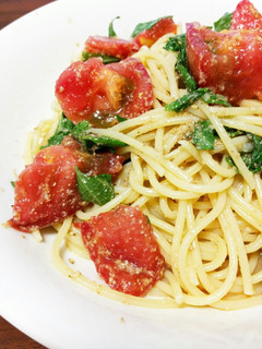 簡単美味しい☆トマトと大葉の冷製パスタ!-レシピのメイン写真
