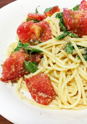 簡単美味しい☆トマトと大葉の冷製パスタ！-レシピのメイン写真