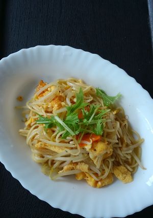 もやしシャキシャキ！焼きひやむぎ♪-レシピのメイン写真