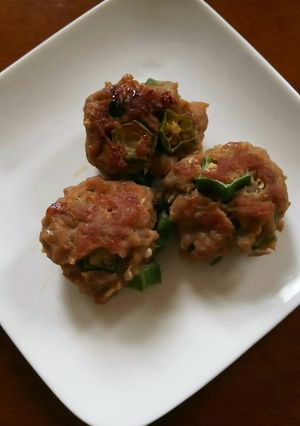 オクラの肉団子-レシピのメイン写真