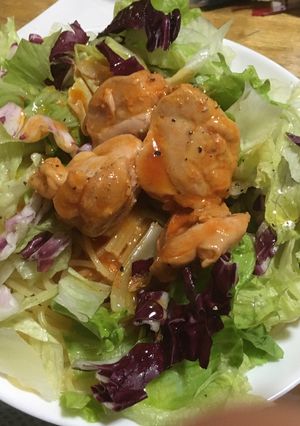 【全部コンビニ】 鶏肉とレタスのパスタ！-レシピのメイン写真