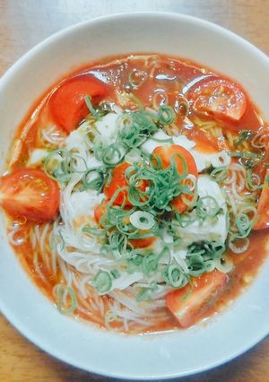 簡単！トマトジュースそうめん♡-レシピのメイン写真
