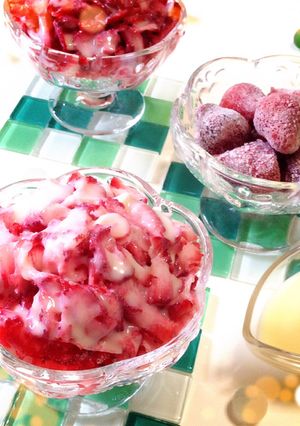 夏にはこれ！冷凍苺でかき氷 ♪-レシピのメイン写真
