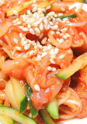 まるで本物！ ホタテのヒモのチャンジャ風-レシピのメイン写真