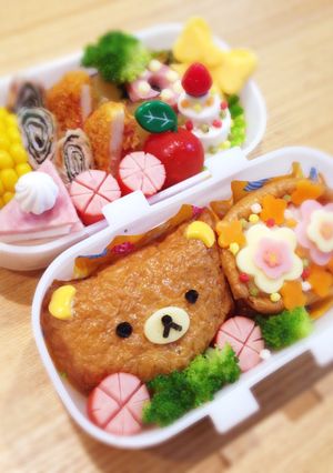 キャラ弁簡単リラックマキャラ弁お稲荷さん-レシピのメイン写真