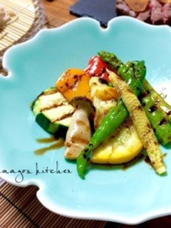 たっぷり焼き彩野菜*バルサミコ酢かけ-レシピのメイン写真