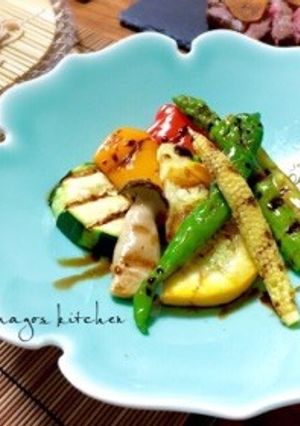 たっぷり焼き彩野菜＊バルサミコ酢かけ-レシピのメイン写真