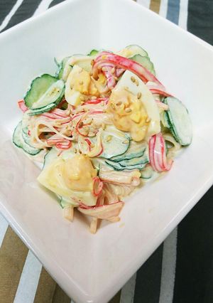 簡単♪ゆで卵カニかまのマヨしょうゆサラダ-レシピのメイン写真