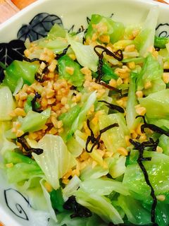 5分で簡単!納豆とキャベツの塩昆布和え♪-レシピのメイン写真