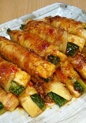 ゴーヤと豆腐ピリ甘辛な肉巻きメチャうまっ-レシピのメイン写真