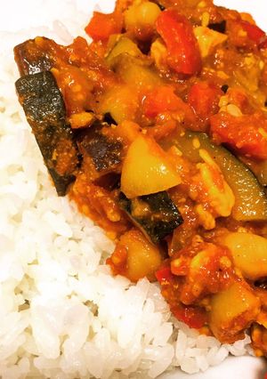 夏野菜と胸肉のキーマカレー-レシピのメイン写真